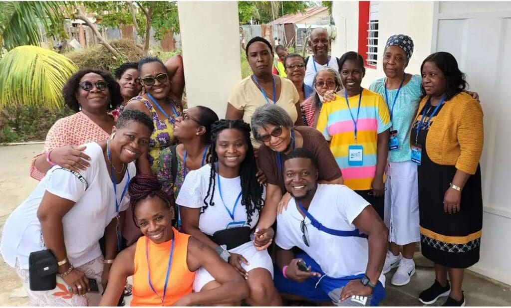 A group of people posing for the camera.